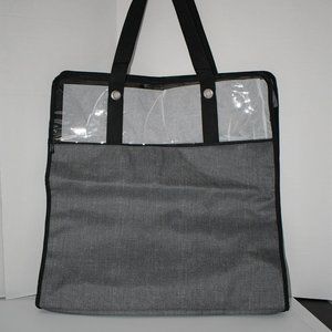 Thirty One Utility Storage Tote in Charcoal Crosshatch NWT